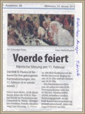 Niederrheinanzeiger Titelseite Artikel vom 25.01.2012 -Klicke und Bild erscheint in Farbe und Größer